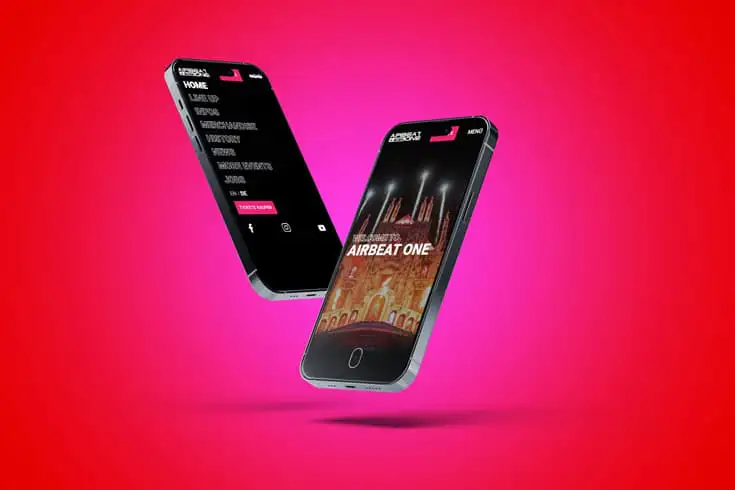 Airbeat One Webseite Mobil Ansicht